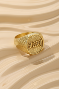 Anillo tipo Plancha/Bicel con nombre personalizado. 10k