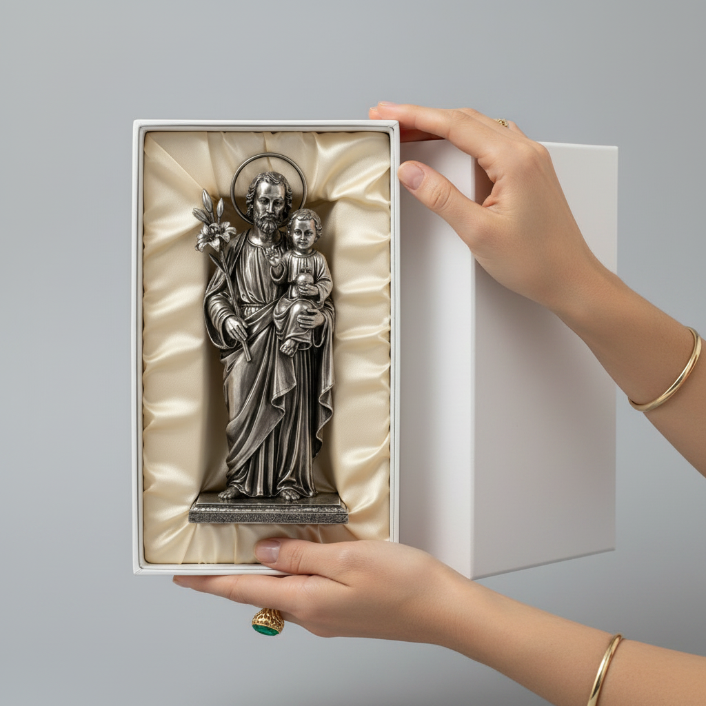 Escultura de San José con el Niño Jesús