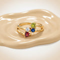 Anillo Familia, 10k. (color de pedreria circonia personalizable)