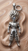 Dije de Gohan super sayayin 2, plata ley .925 (color de circonias personalizable)
