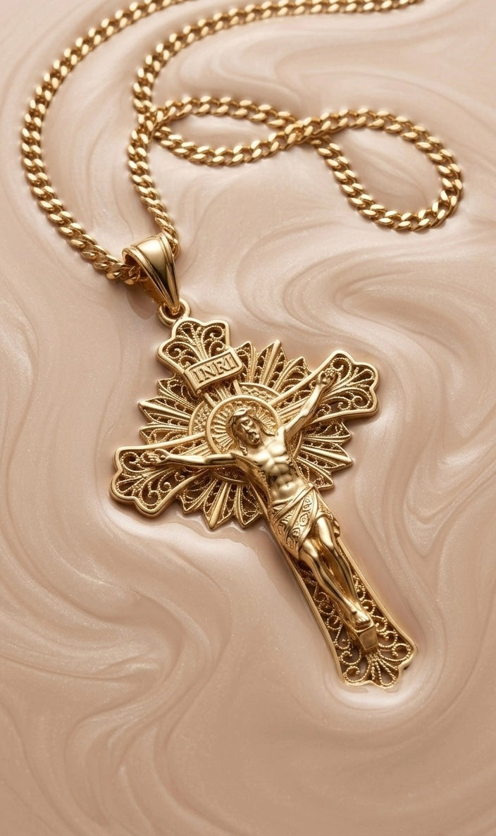 Dije de Cristo estilo Filigrana. 10k