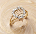Anillo para Quinceañera/Corazon, 10k. (Color de circonias personalizable)